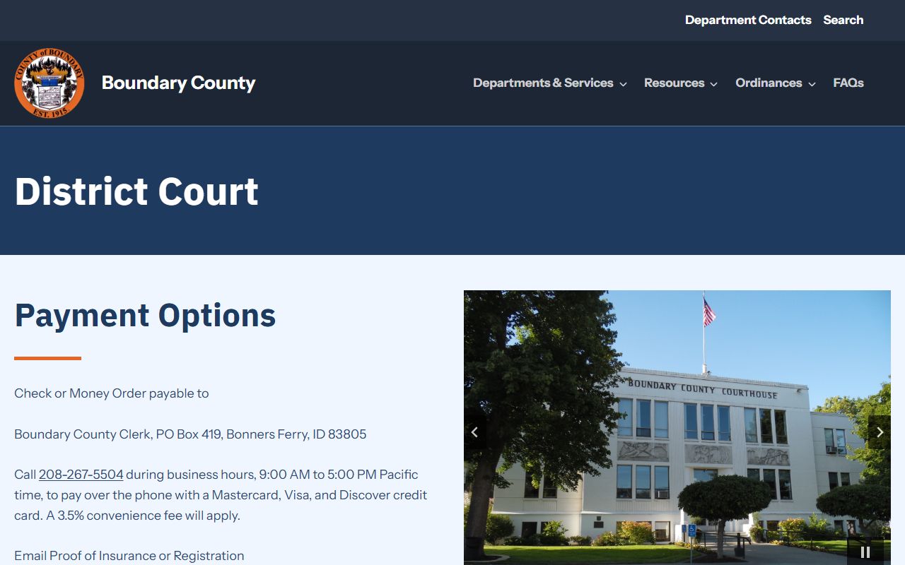 Boundary County courthouse court records